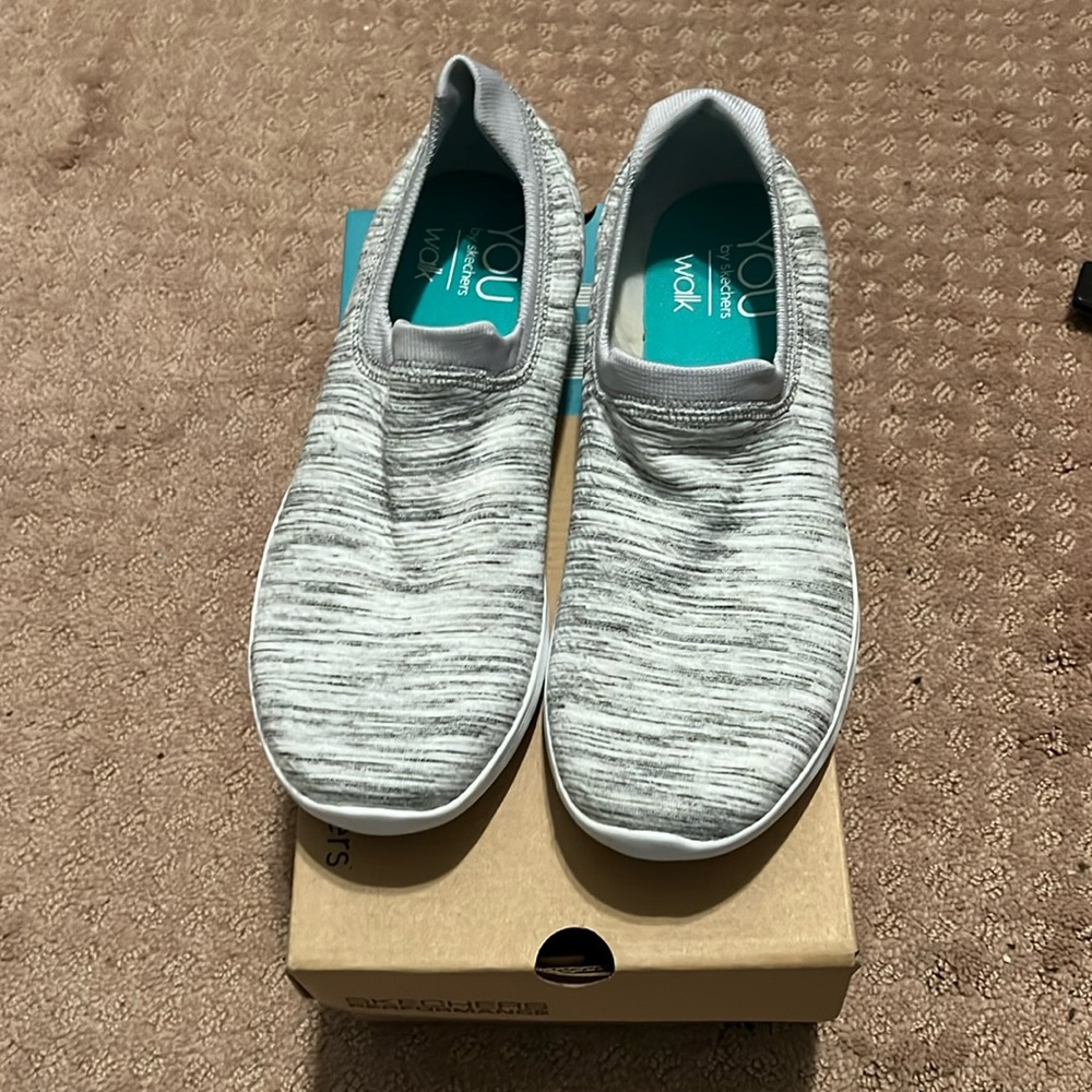 BNIB! YOU by Skechers Slip On Sneakers in grey and white